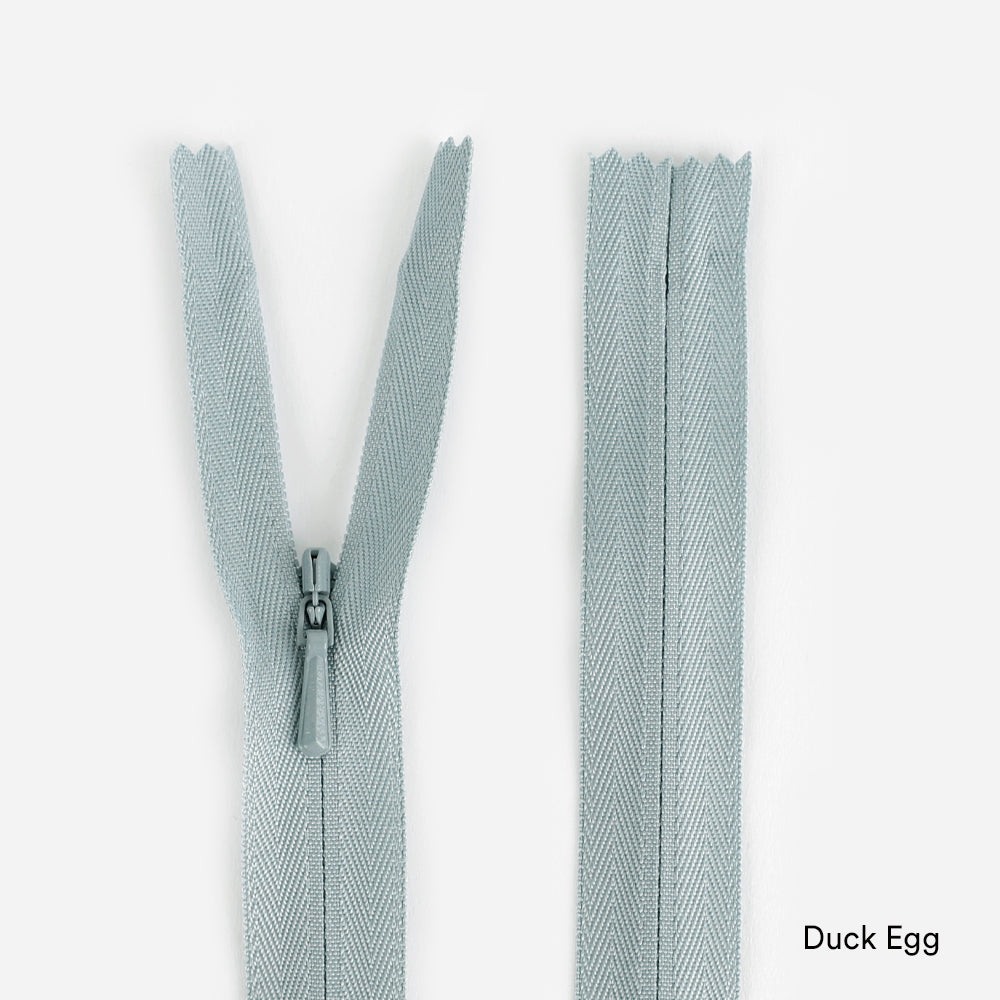 Invisible Zips - 40cm - Duck Egg