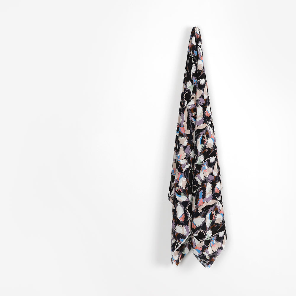 Ebru Marble Viscose Crepe de Chine - Twilight