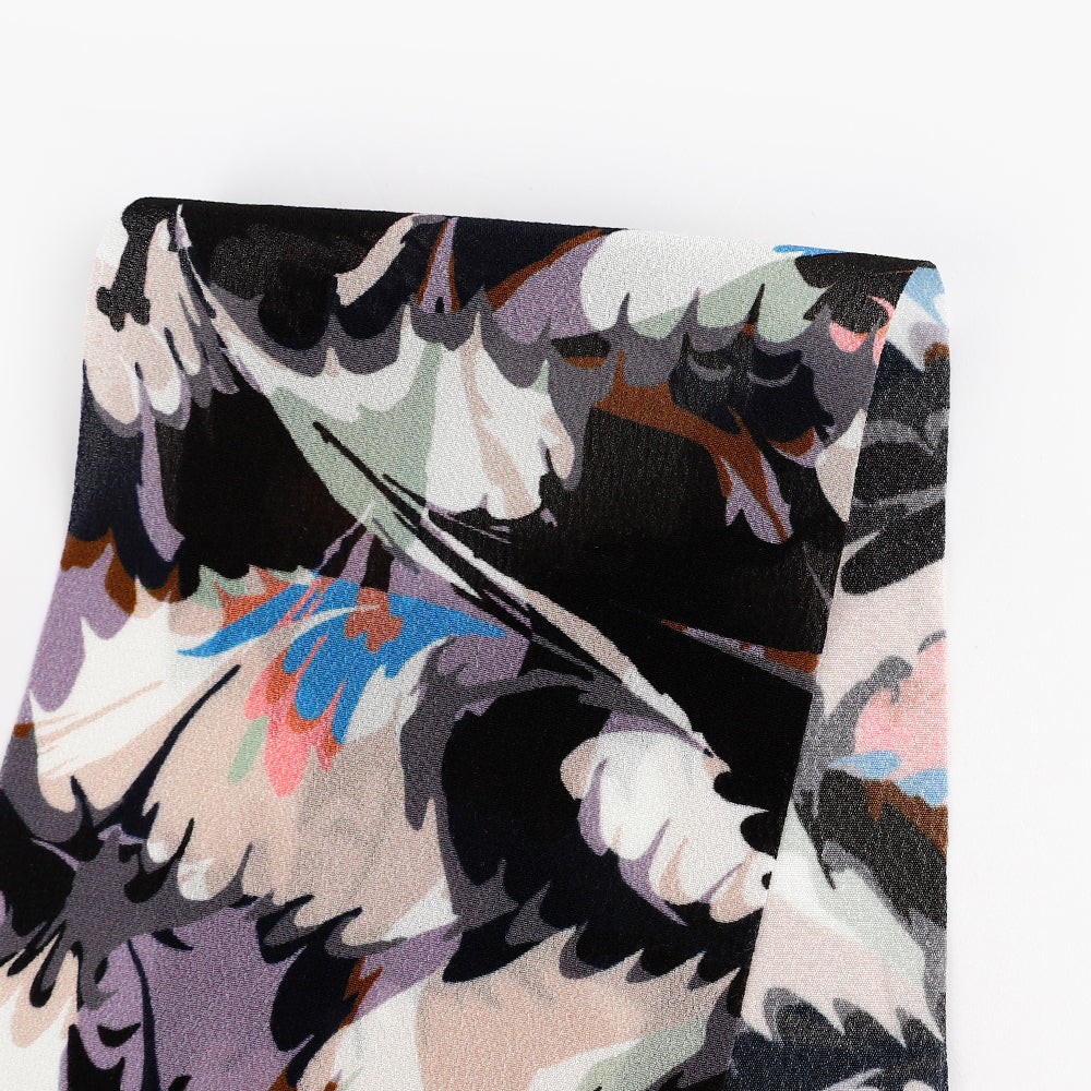 Ebru Marble Viscose Crepe de Chine - Twilight