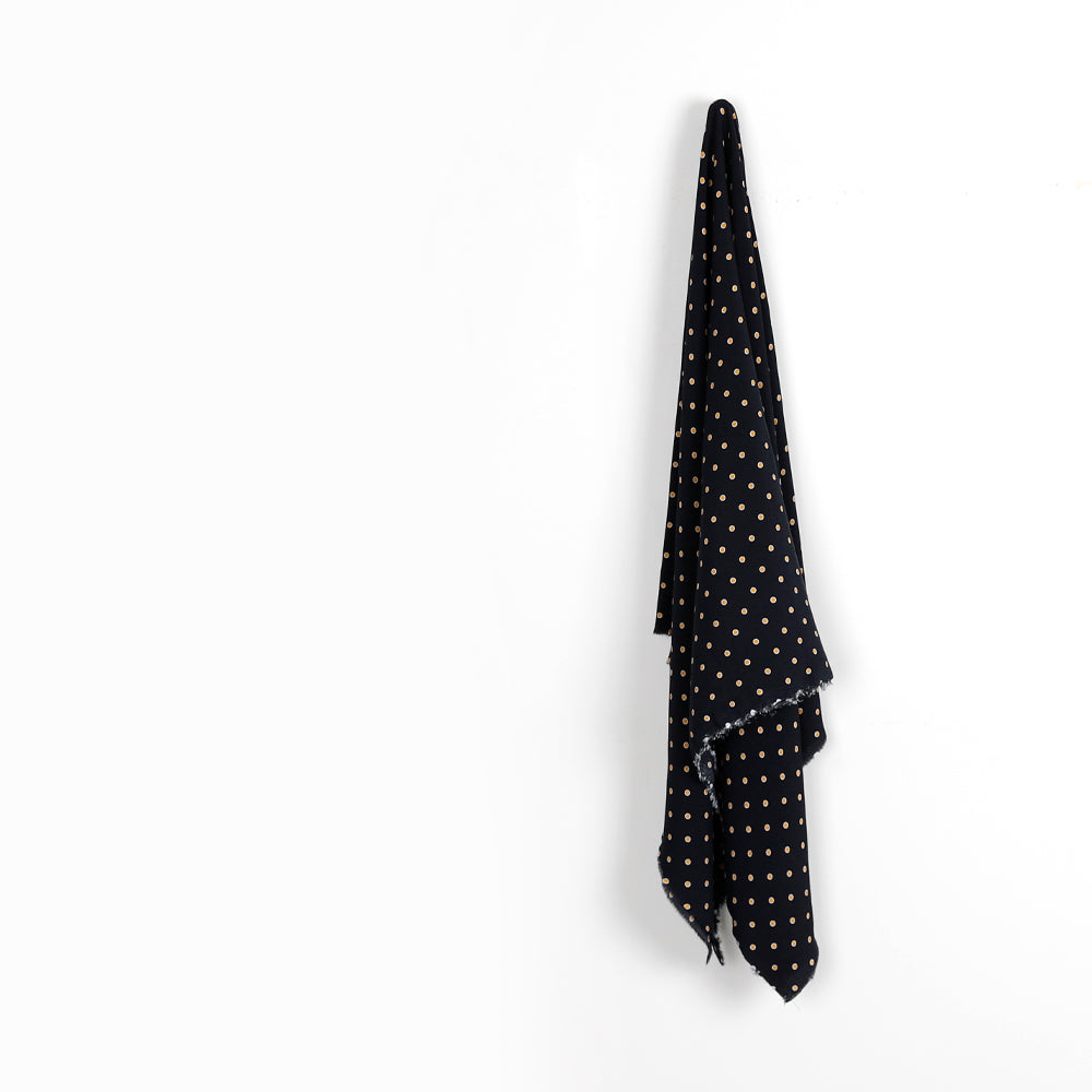 Yellow Spot Viscose Crepe - Midnight