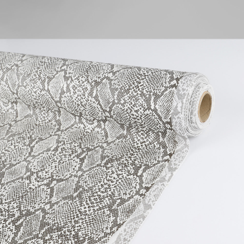 Faux Snakeskin - Ivory / Iron