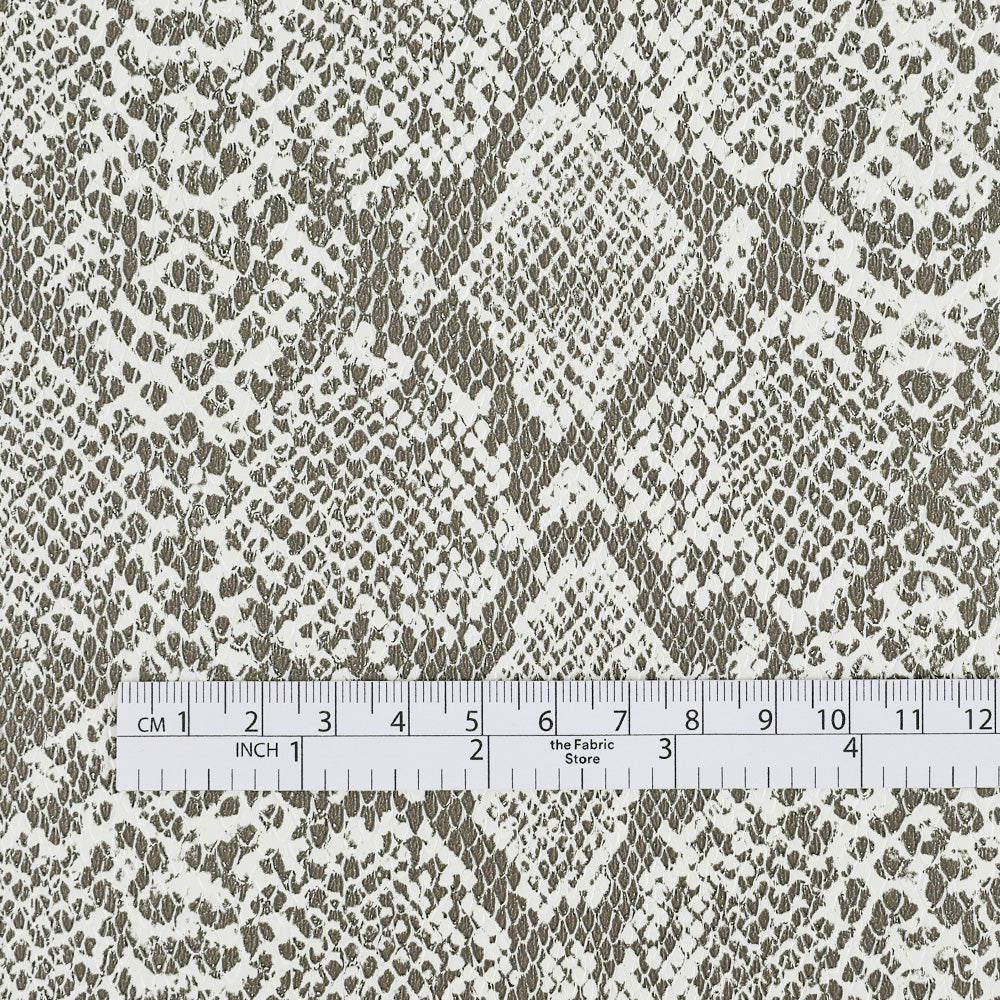 Faux Snakeskin - Ivory / Iron