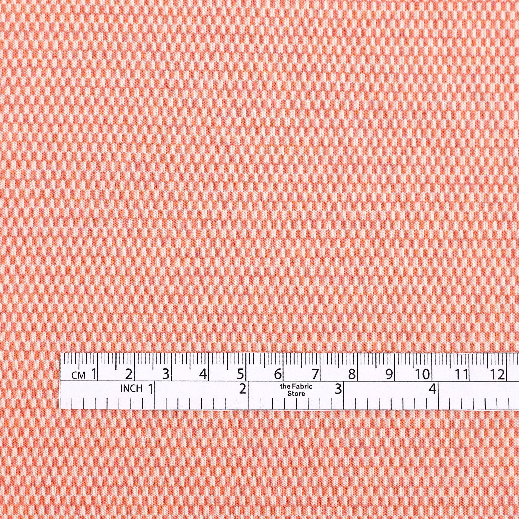 Checkerboard Stretch Rayon/Cotton Knit - Strawberry