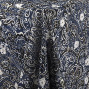 Metallic Stripe Paisley Silk / Cotton - Midnight