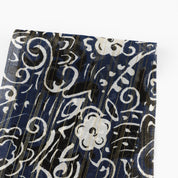 Metallic Stripe Paisley Silk / Cotton - Midnight