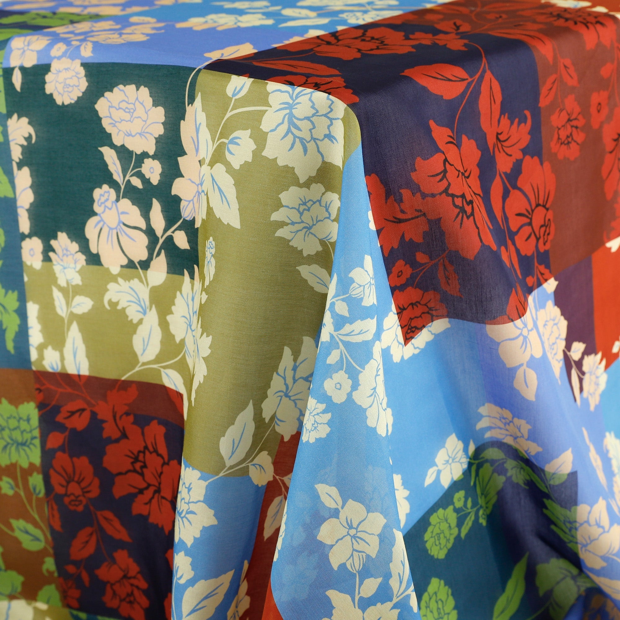 Flowering Vine Patchwork Cotton/Silk Voile - Multi (Pieces)