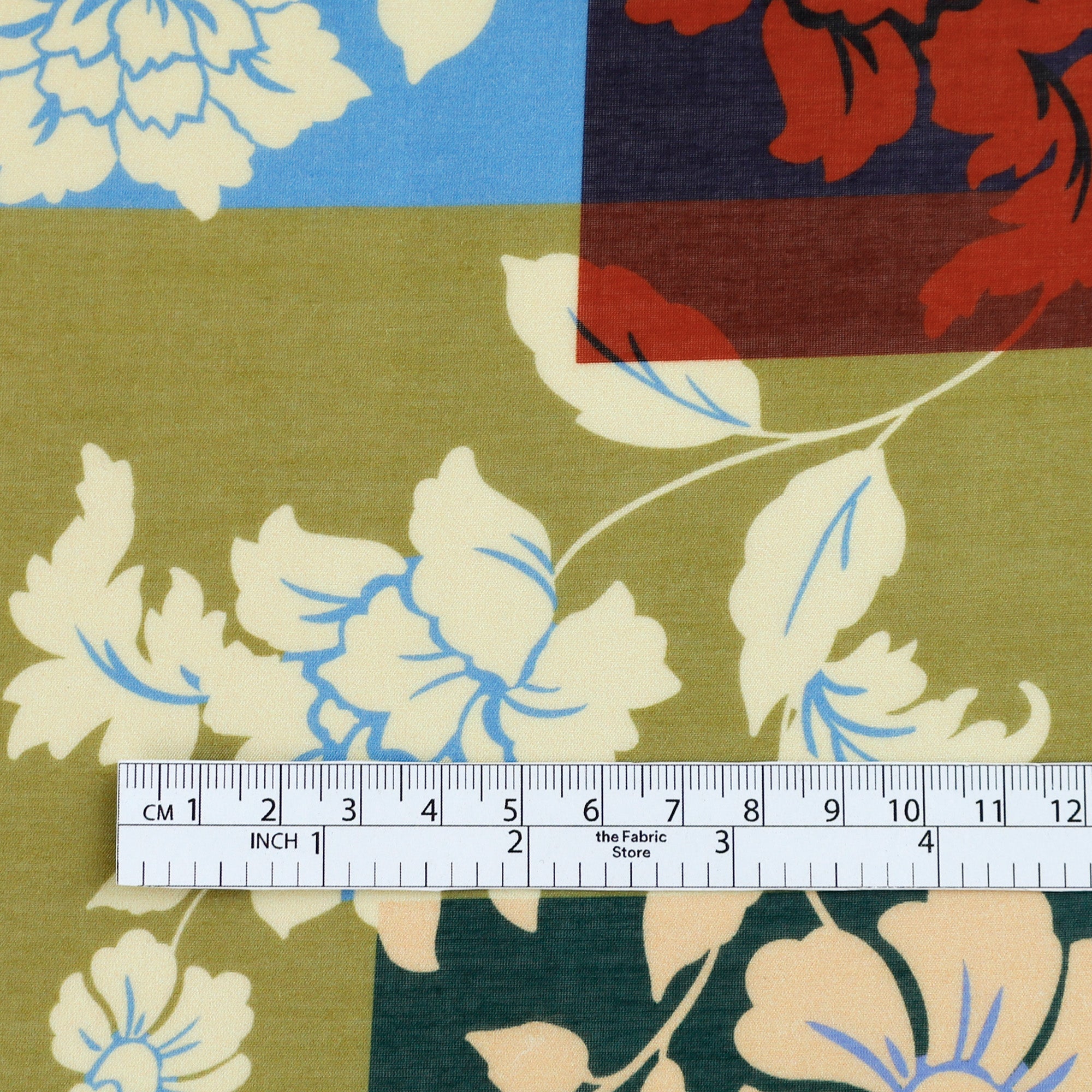 Flowering Vine Patchwork Cotton / Silk Voile - Multi