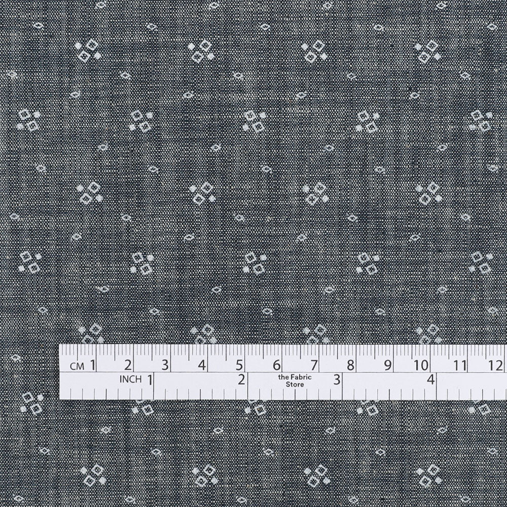 Geo Sprinkle Chambray - Dusty Navy