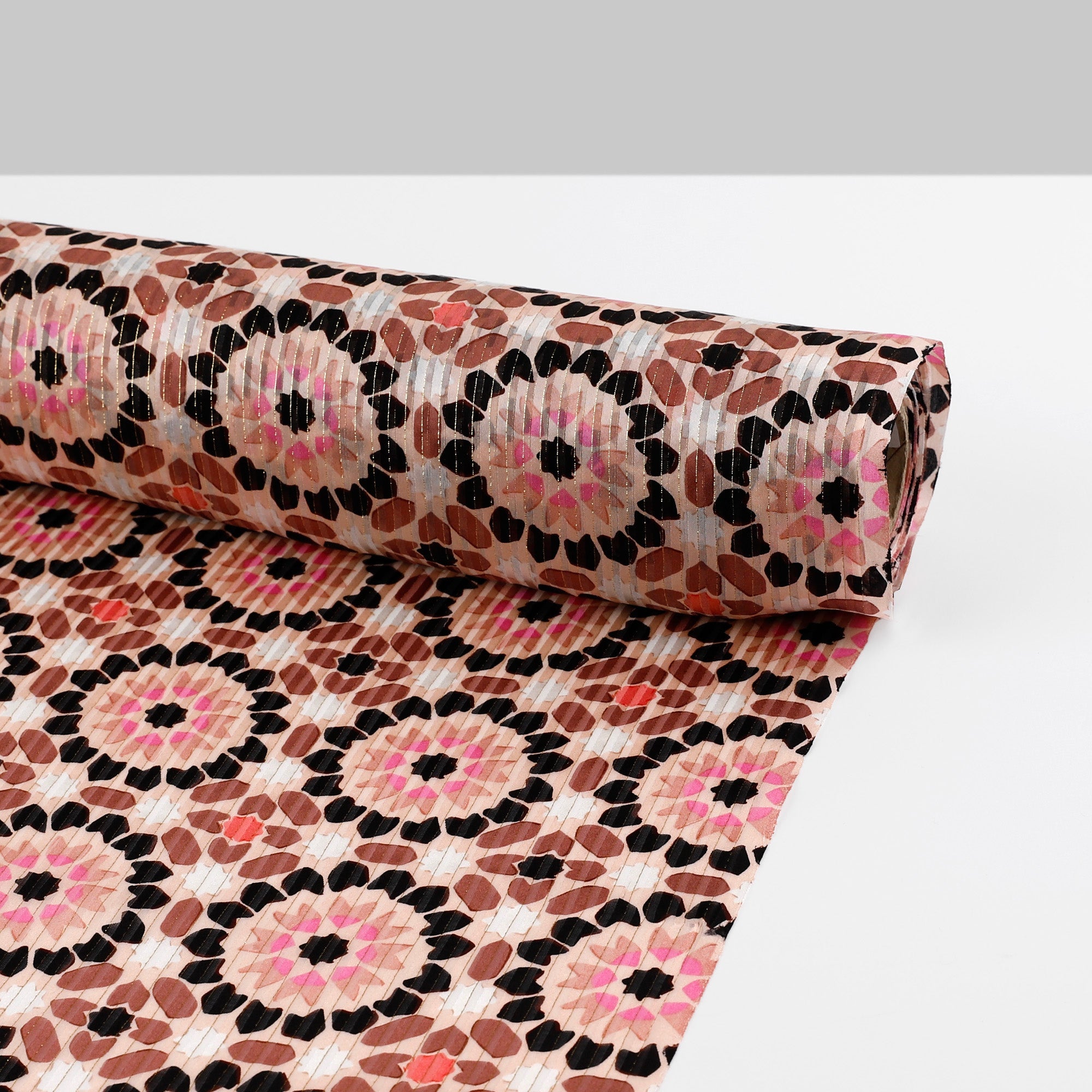 Metallic Stripe Kaleidoscope Silk - Shell