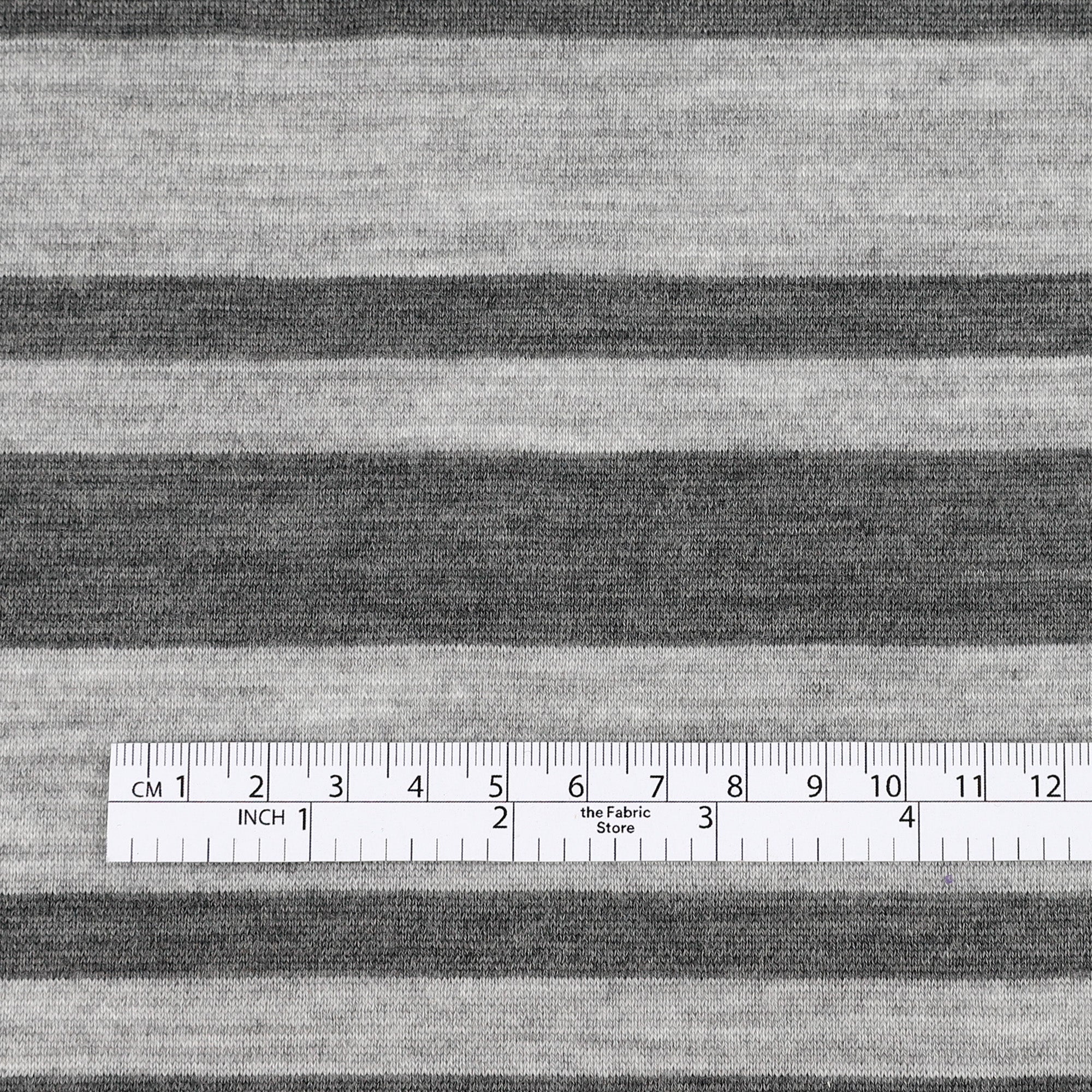 Pure Merino Jersey Stripe - Grey