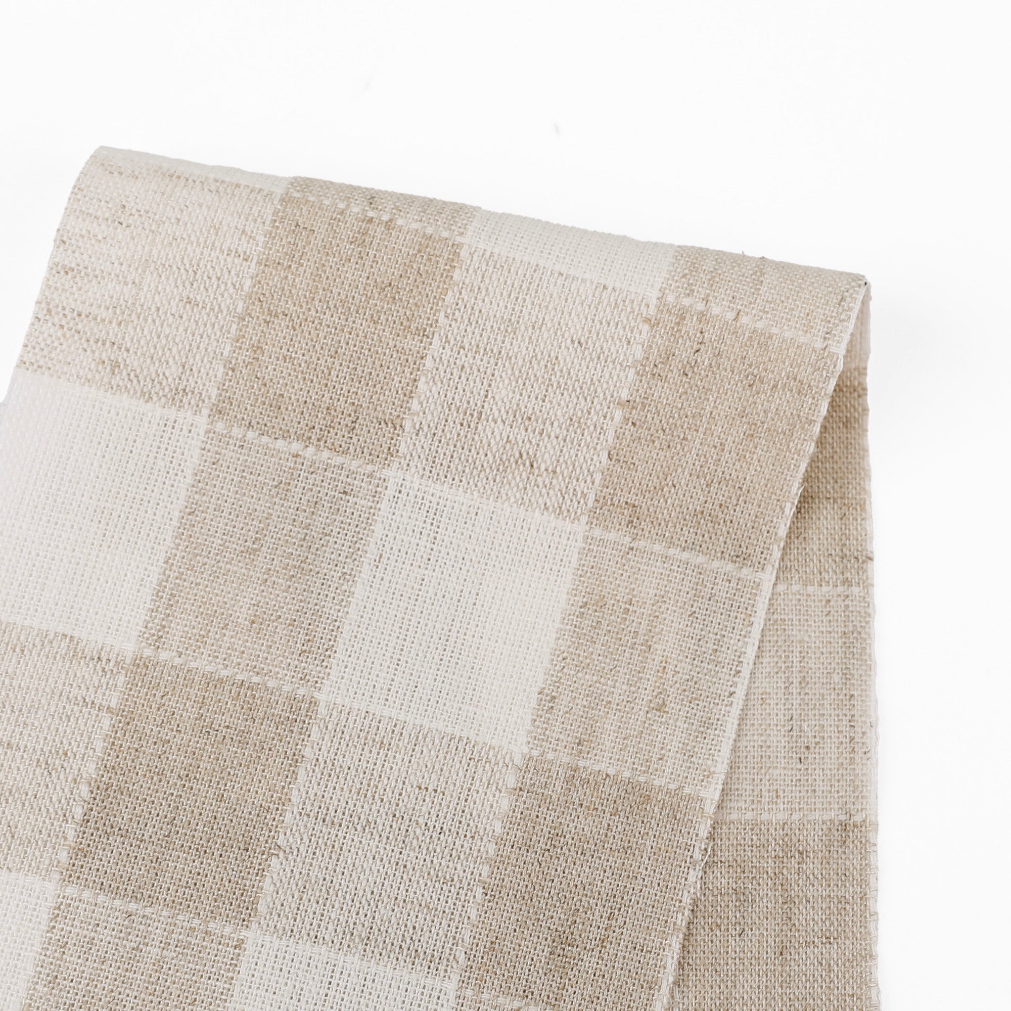 Gingham Viscose/BCI Cotton - Almond