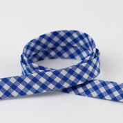 Small Gingham Cotton Bias Binding - True Blue