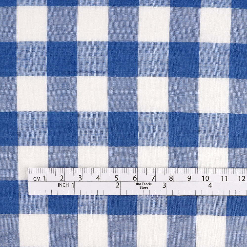 Tencel / Cotton Gingham - True Blue