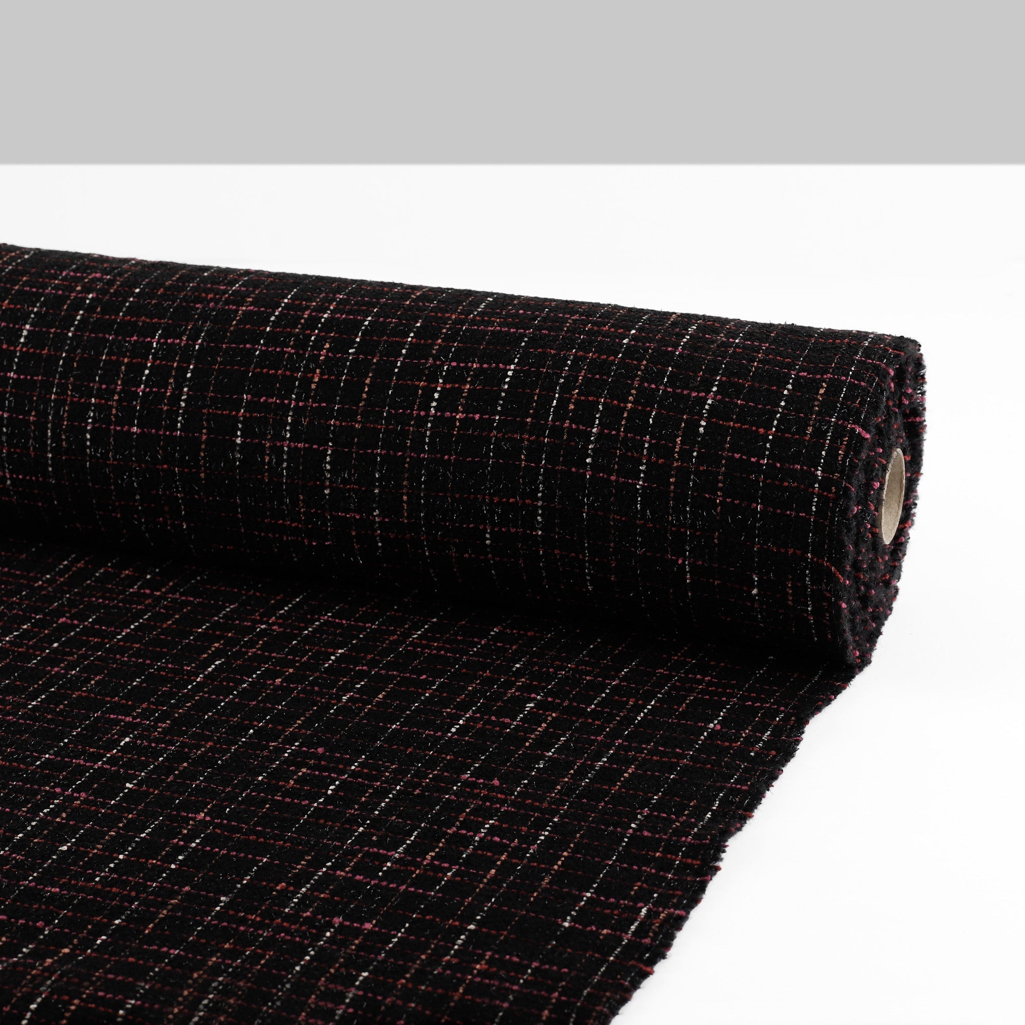 Grid Shimmer Tweed - Black Raspberry