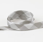 Gingham Cotton Bias Binding - Grey