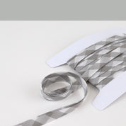 Gingham Cotton Bias Binding - Grey