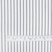 Twin Stripe Cotton Shirting - Iron / White