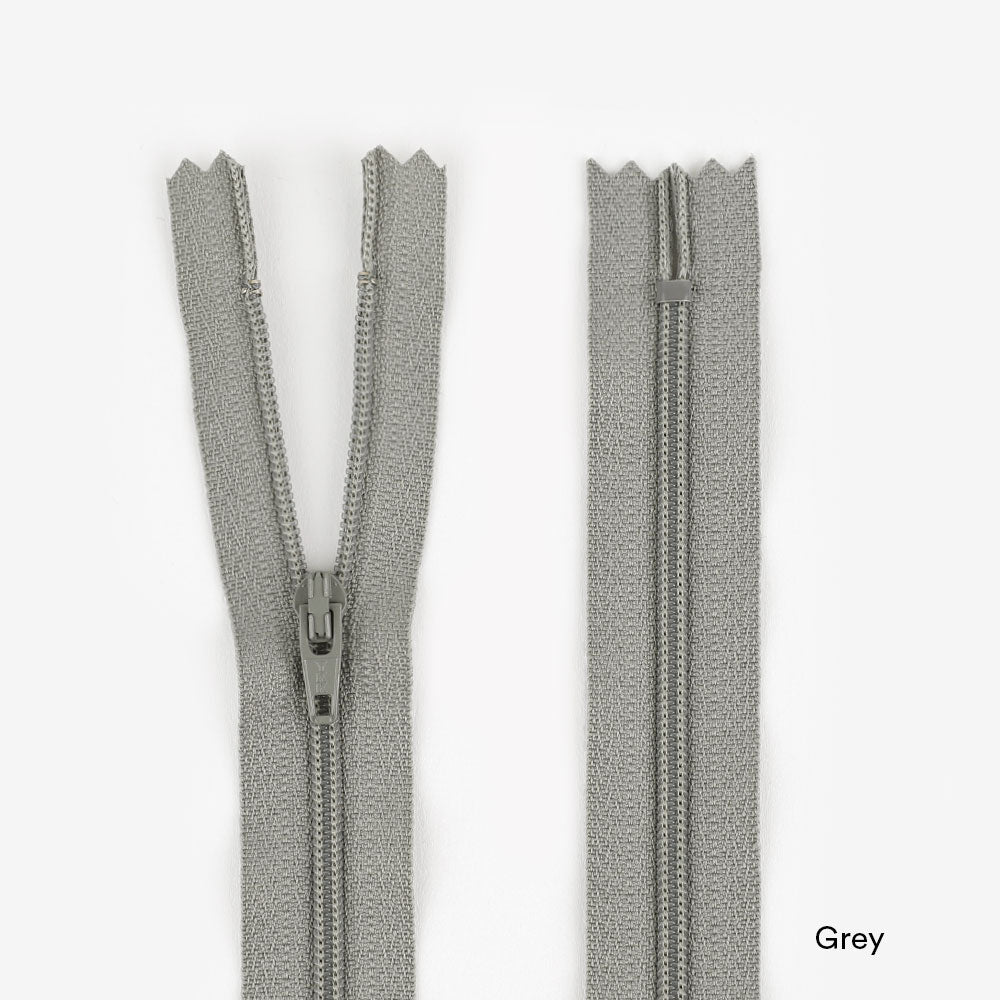 Dress Zips - 55cm - Grey