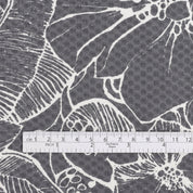 Tropical Flowers Stretch Cotton Check - Storm