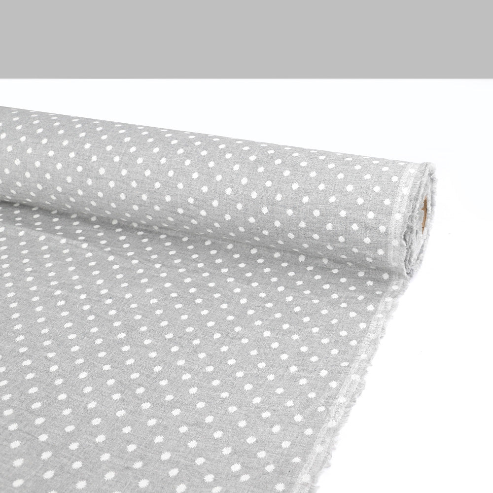 Starburst Dot Brushed Cotton Twill - Ash Marle