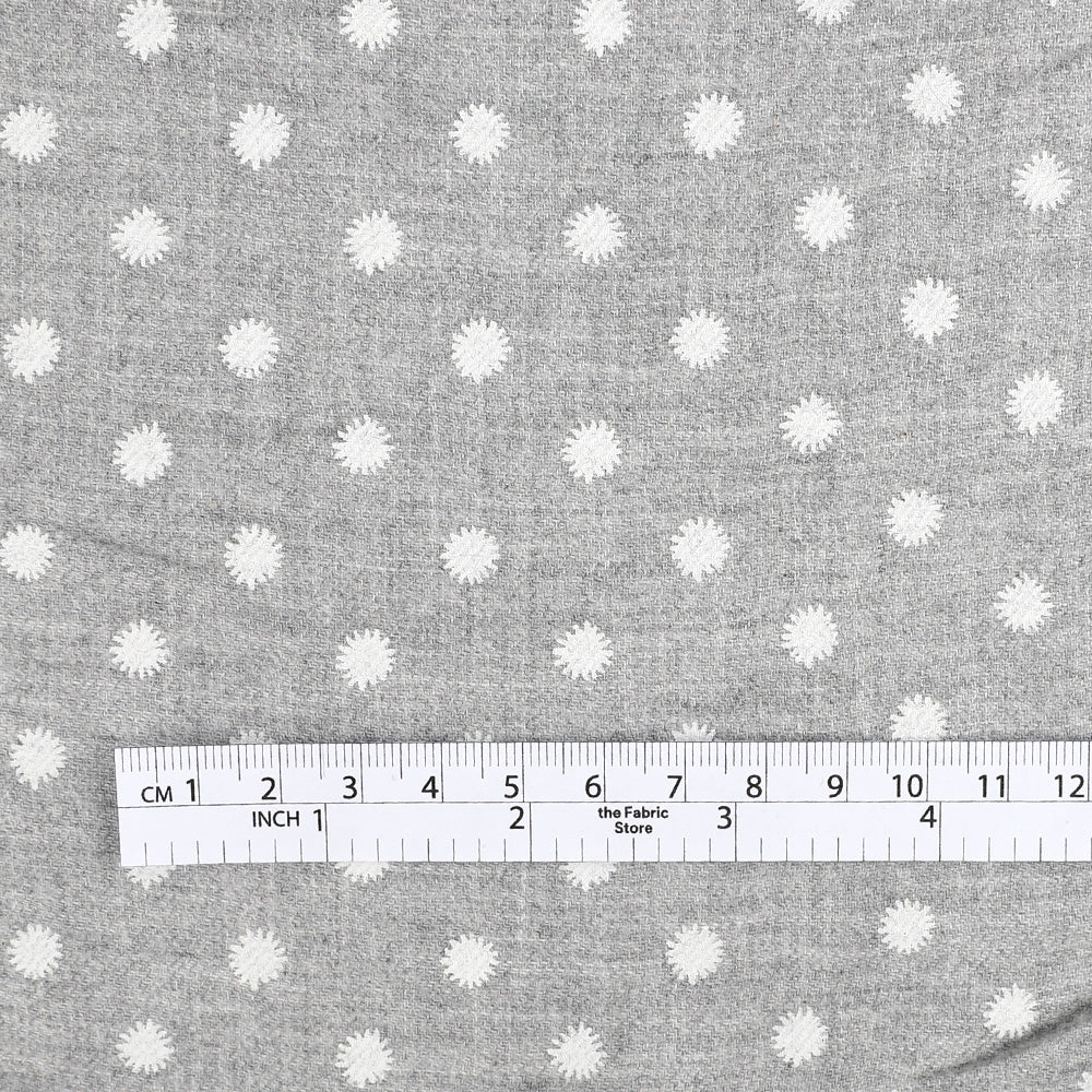 Starburst Dot Brushed Cotton Twill - Ash Marle