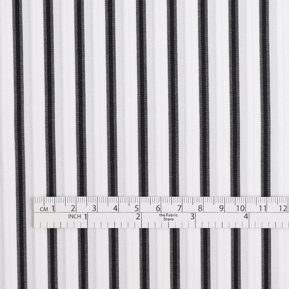 Ottoman Stripe Shirting - Black / White