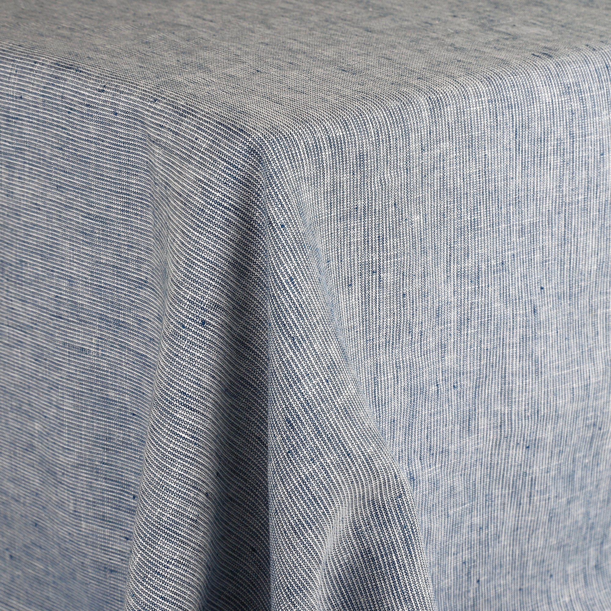 Hairstripe Midweight Linen - Indigo
