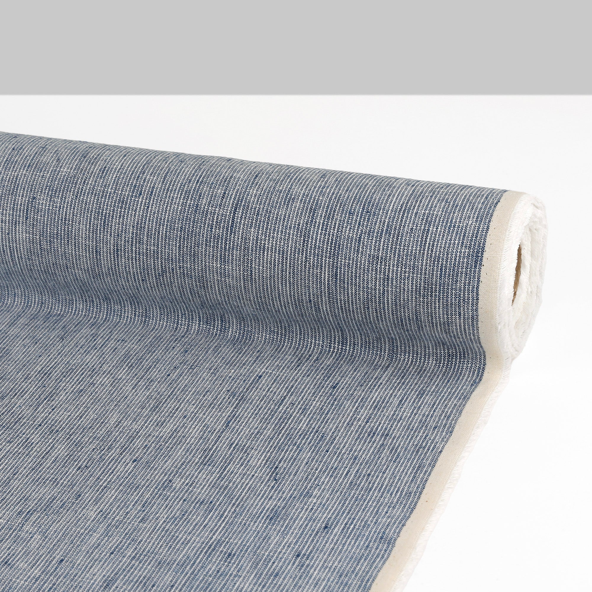 Hairstripe Midweight Linen - Indigo