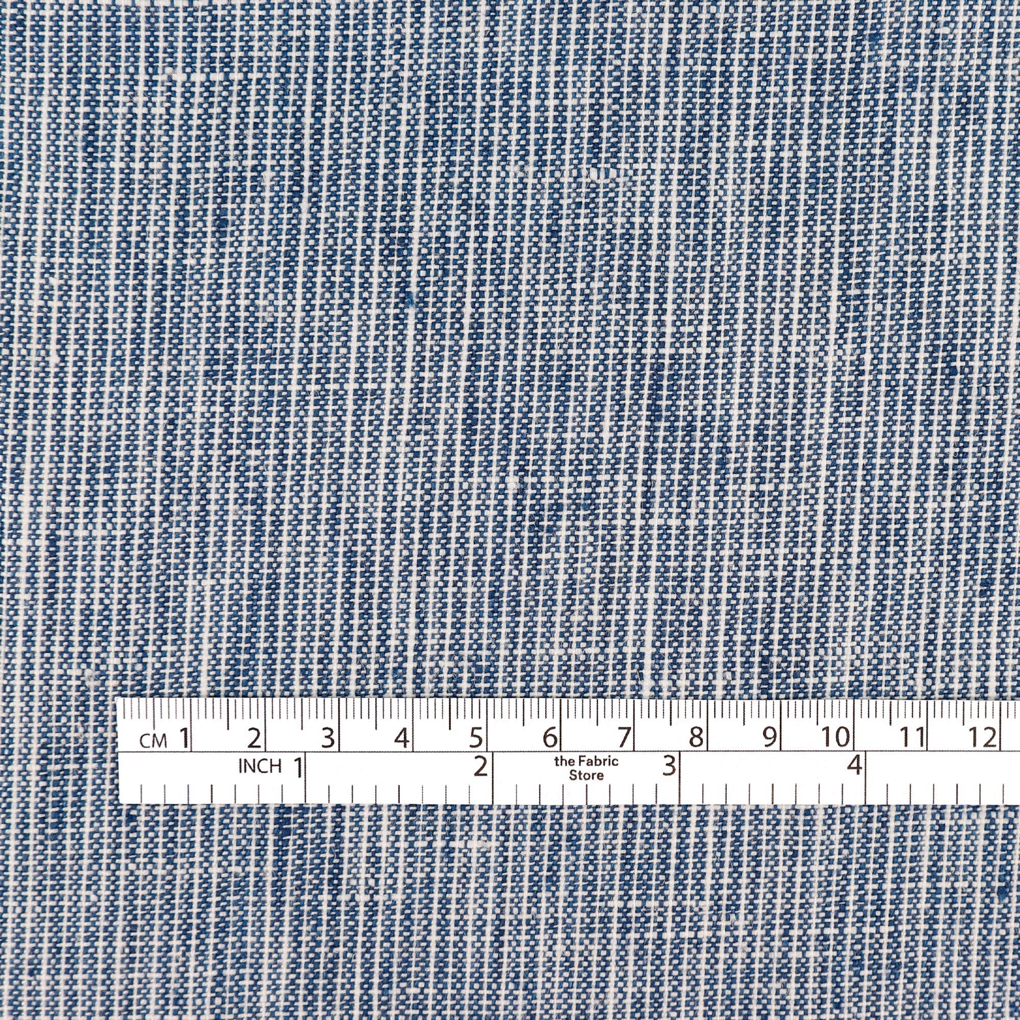 Hairstripe Midweight Linen - Indigo