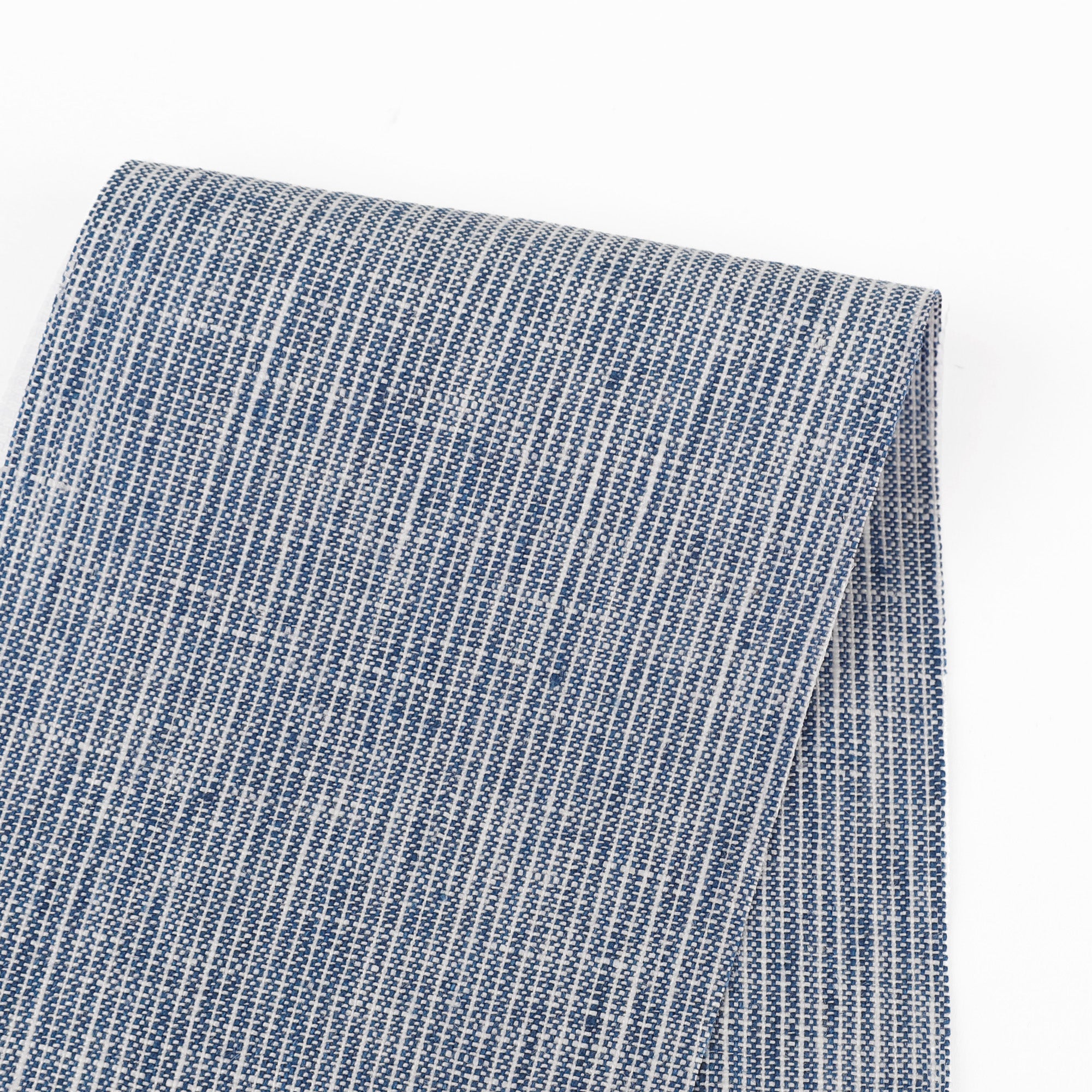 Hairstripe Midweight Linen - Indigo