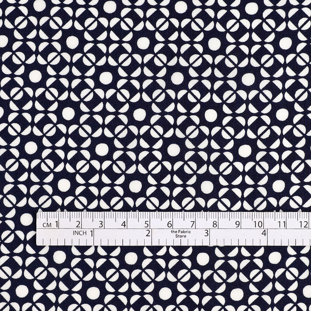 Semicircle Spot Cotton - Navy / White