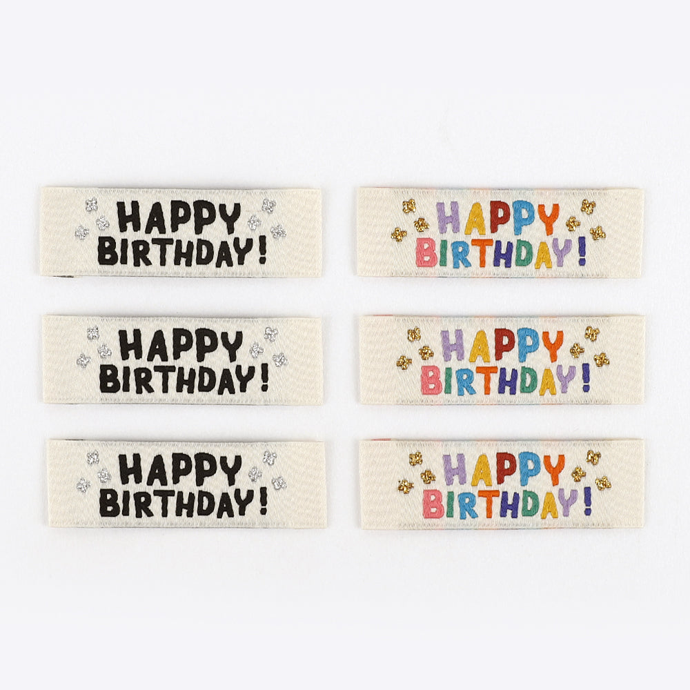 KATM Woven Labels - Happy Birthday