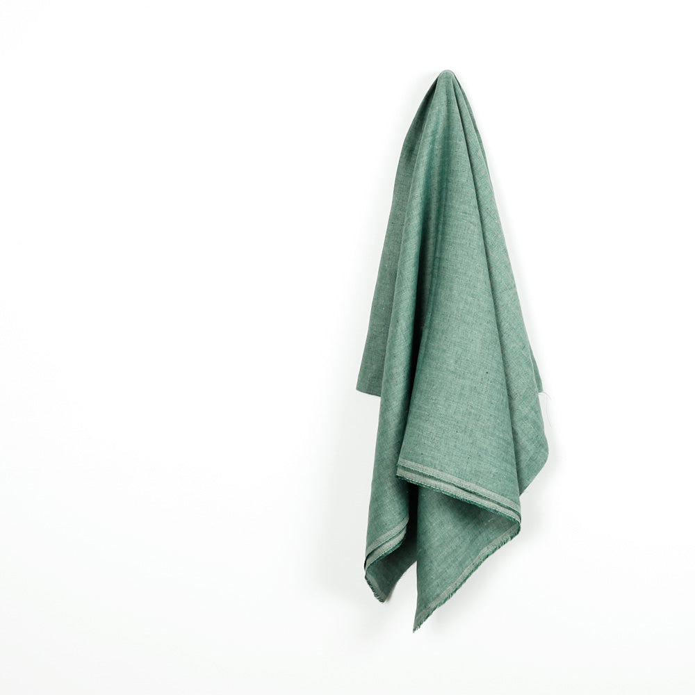 W | Midweight Linen Herringbone - Eucalyptus