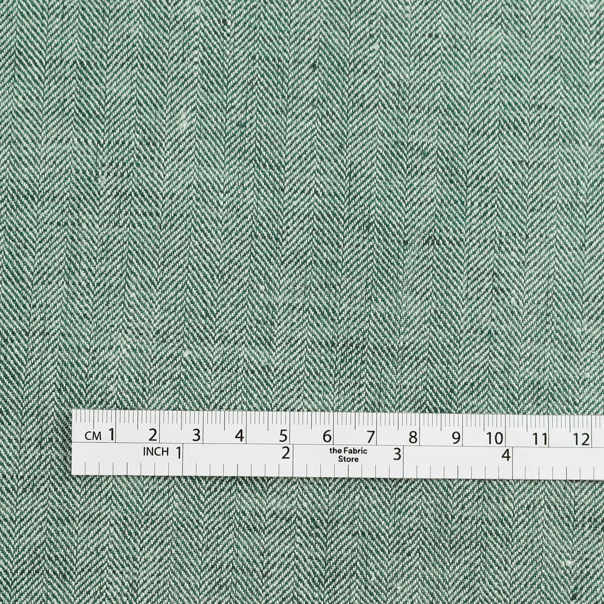 W | Midweight Linen Herringbone - Eucalyptus