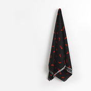Hat Print Cotton / Rayon - Black / Red