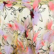 Big Honeysuckle 3D Embroidered Tulle - Yellow