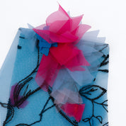 Big Honeysuckle 3D Embroidered Tulle - Teal