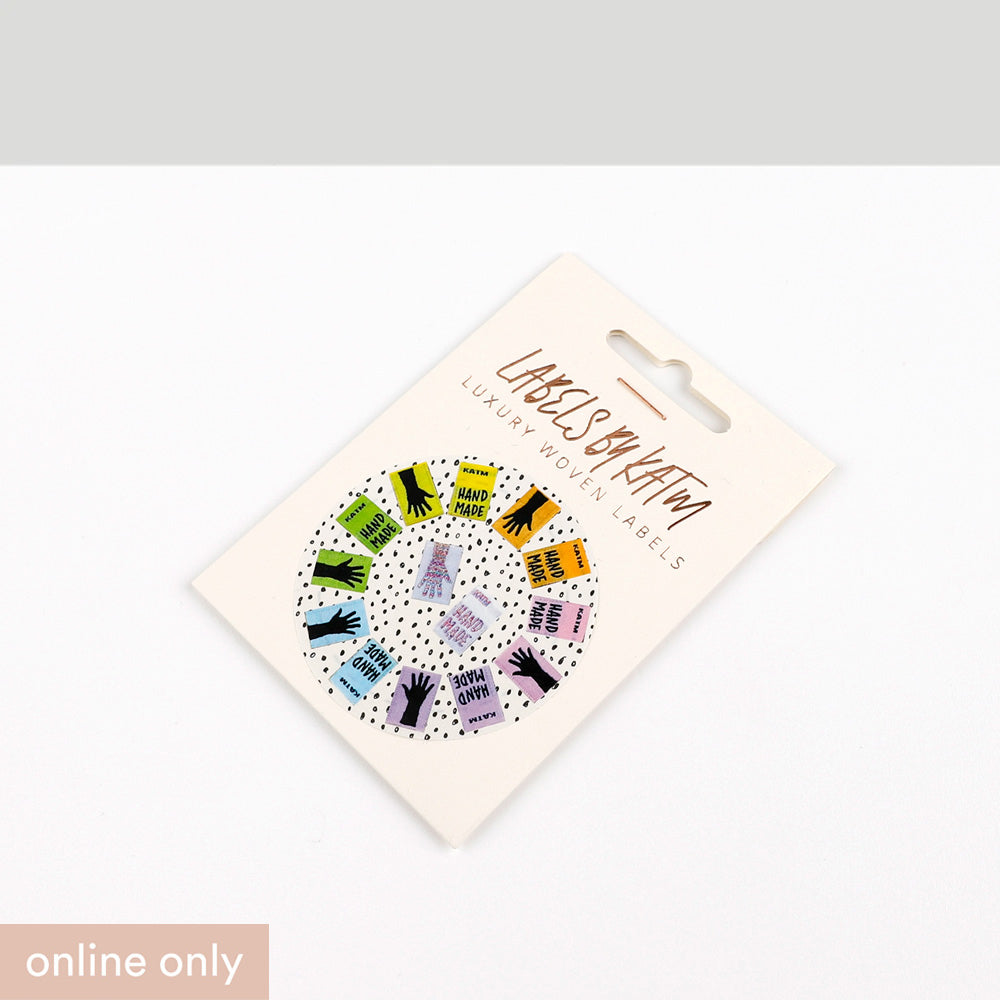 KATM Woven Labels - Rainbow Mini Hands