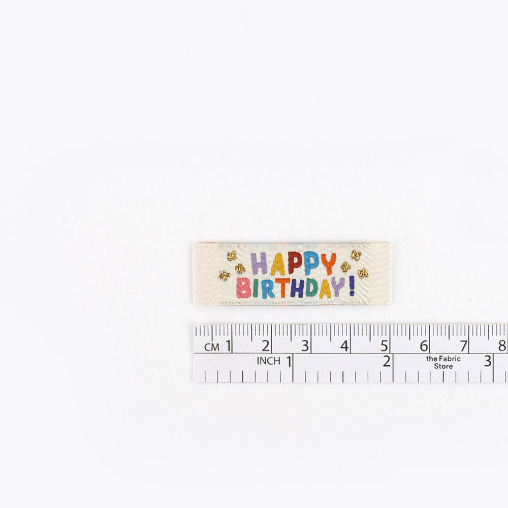 KATM Woven Labels - Happy Birthday
