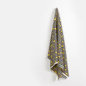 Lemon Striped Rayon Challis - Yellow / Navy