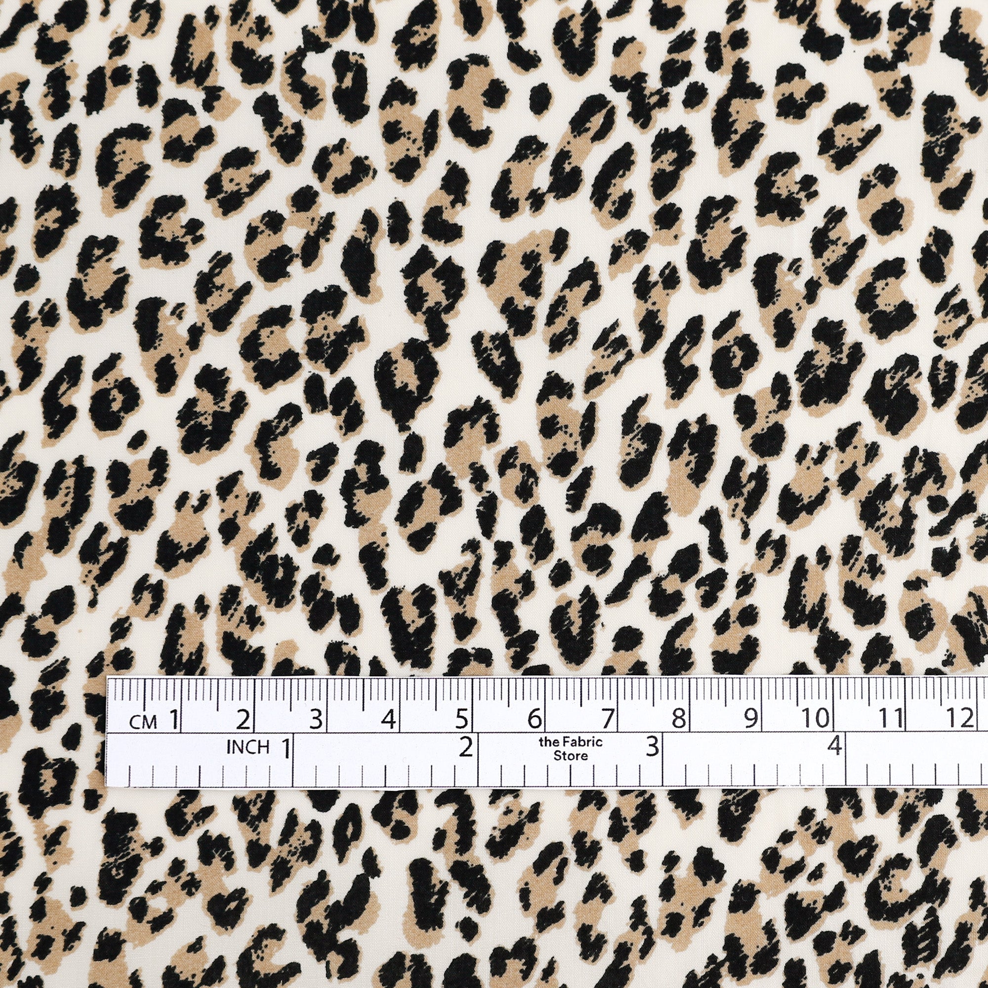 Leopard Print Cotton Shirting - Natural (Pieces)
