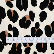 Leopard Satin Backed Crepe - Cream