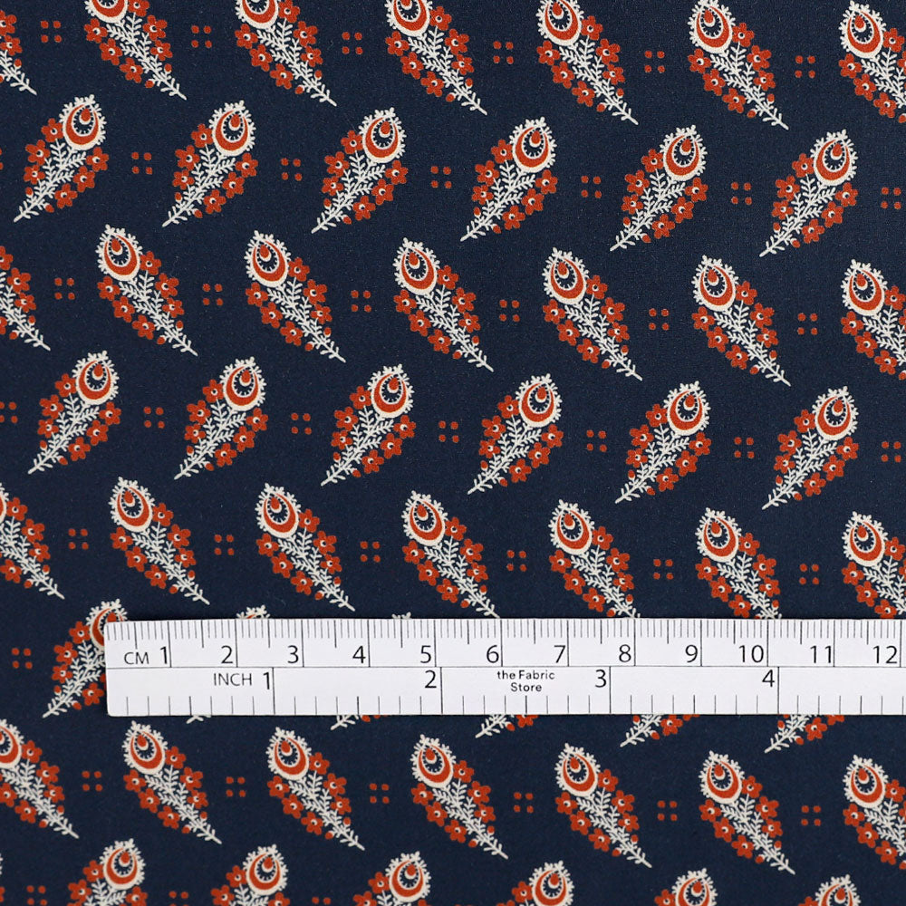 Liberty Piccadilly Poplin - Paisley Feather / C