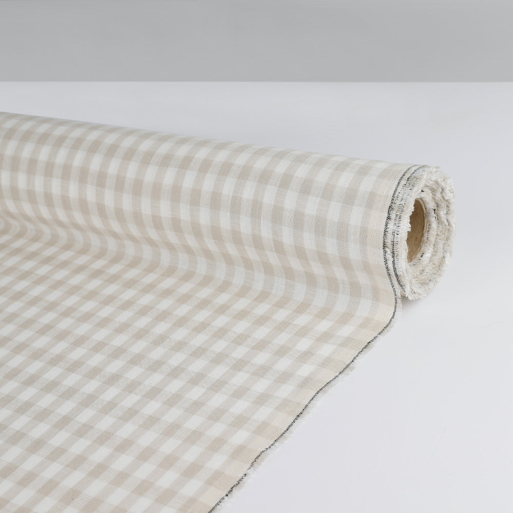Gingham Linen - Bone