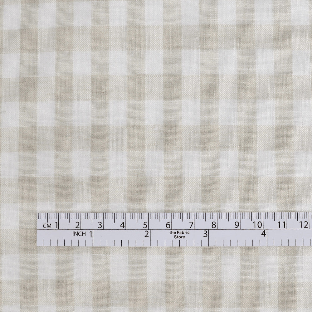 Gingham Linen - Bone