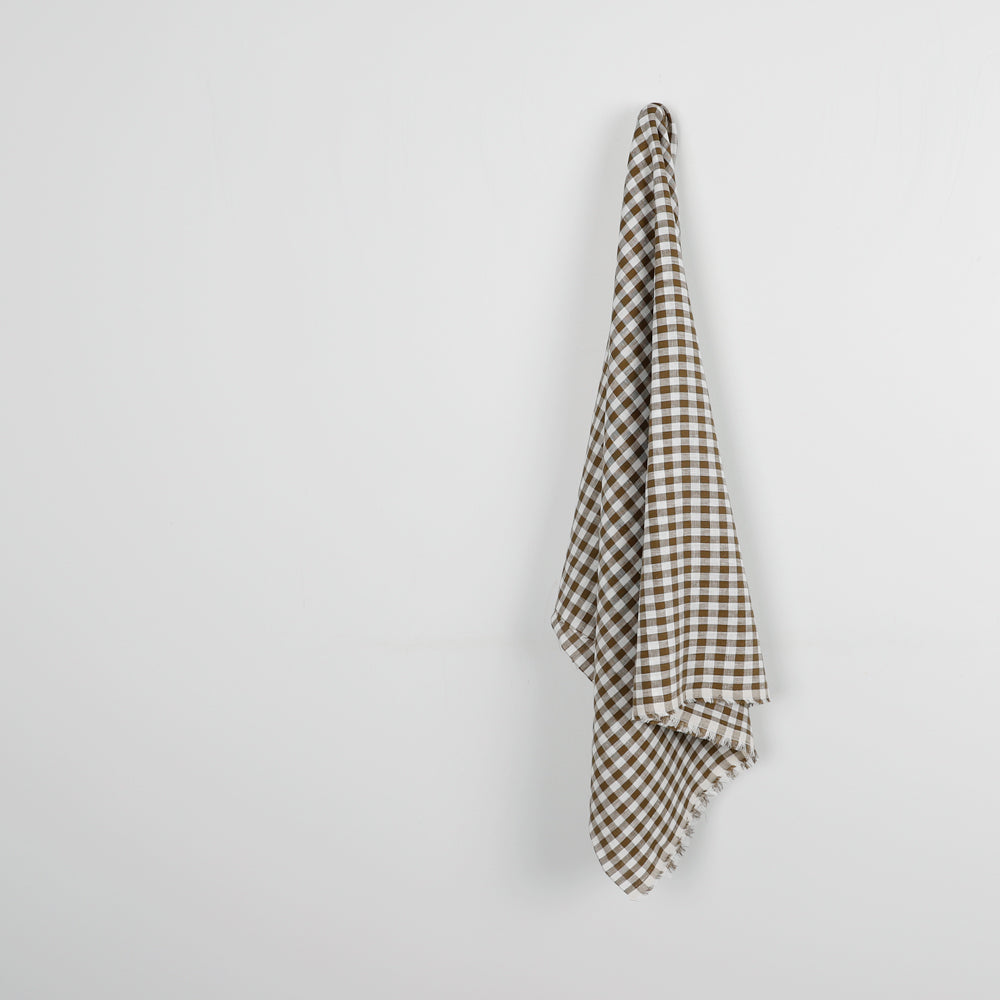 Gingham Linen - Olive