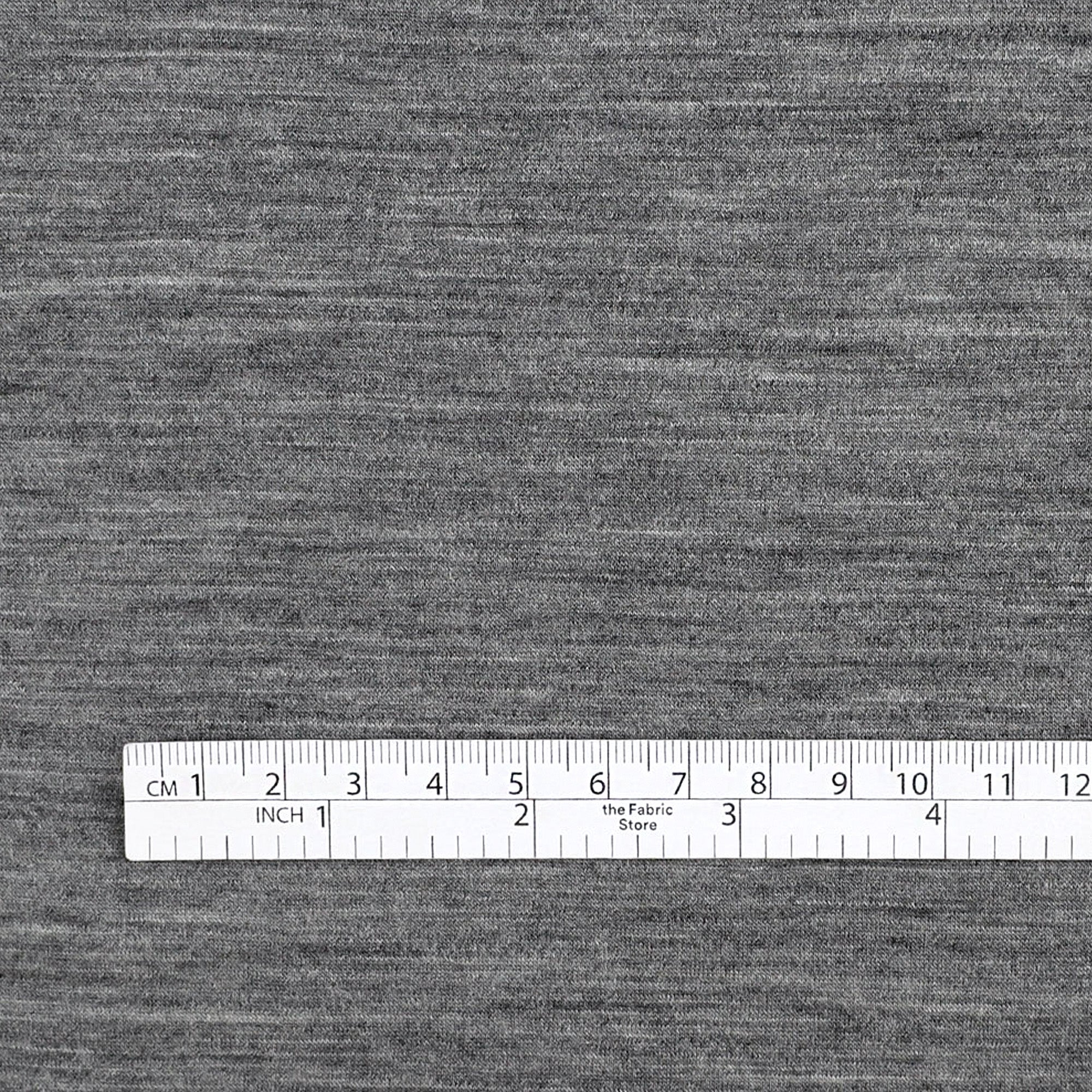 Stretch Merino / Nylon Sweatshirting - Zinc Marle