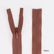 Invisible Zips - 23cm - Maple