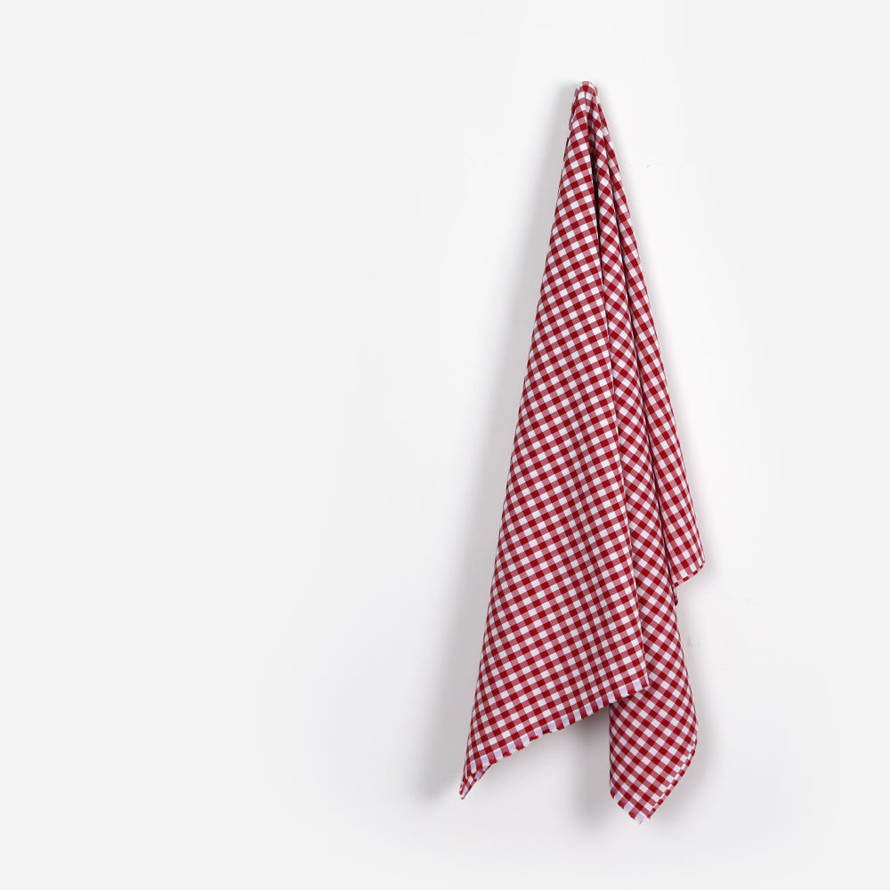 Gingham Cotton Poplin - Pomegranate