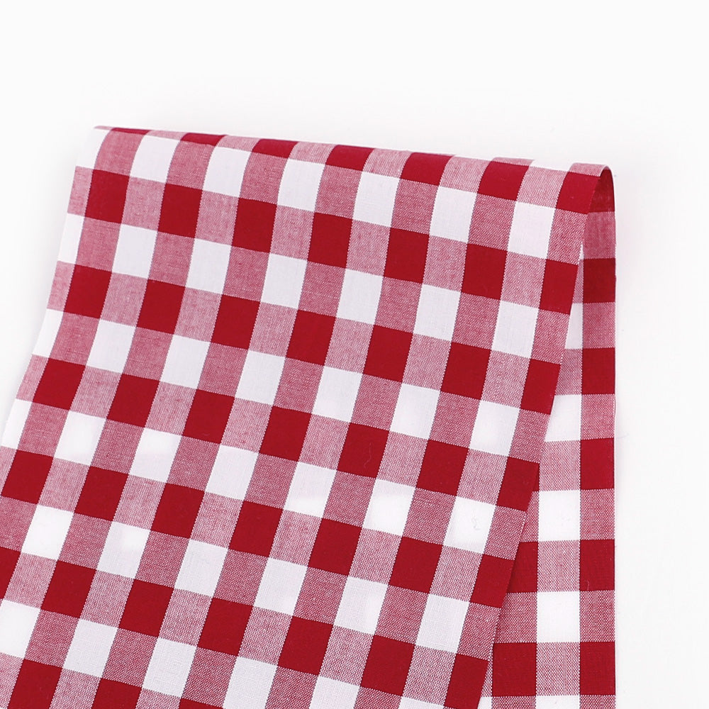 Gingham Cotton Poplin - Pomegranate